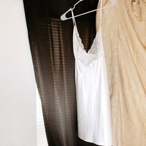 Victoria’s Secret White Satin and Lace Slip